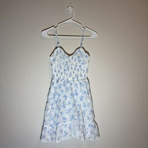 Hollister Floral Eyelet Smocked Midi Dress Small